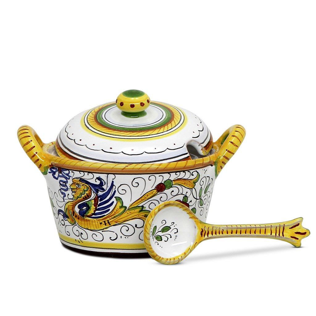 RAFFAELLESCO DELUXE: Covered Parmesan Cheese Bowl with Spoon