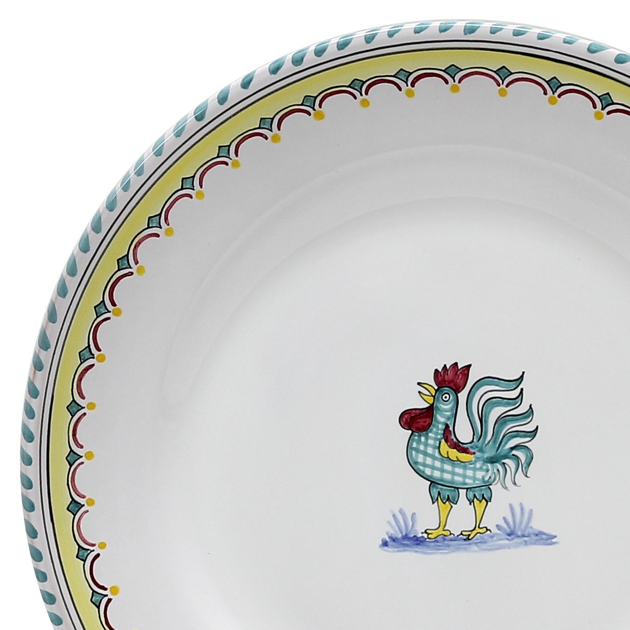 ORVIETO GREEN ROOSTER SIMPLE: Dinner Plate