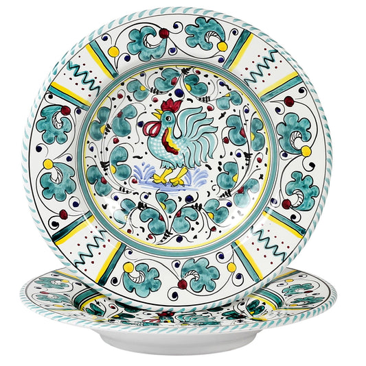 ORVIETO GREEN ROOSTER: Pasta Soup bowl (10 D)