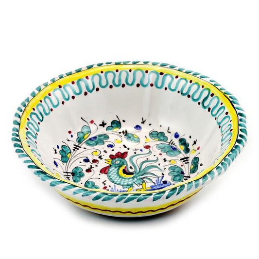 ORVIETO GREEN ROOSTER: Salad Cereal Bowl