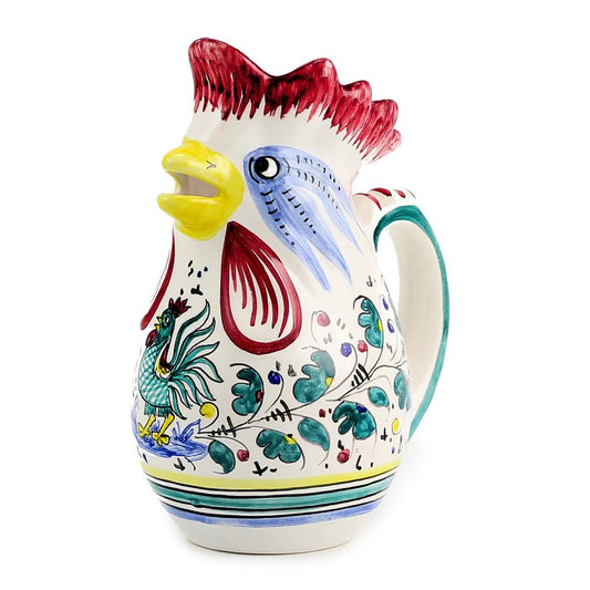 ORVIETO VERDE: Rooster of Fortune pitcher (1 Liter 34 Oz 1 Qt)