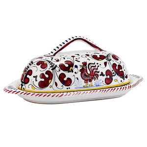 ORVIETO ROSSO: Butter Dish with Cover