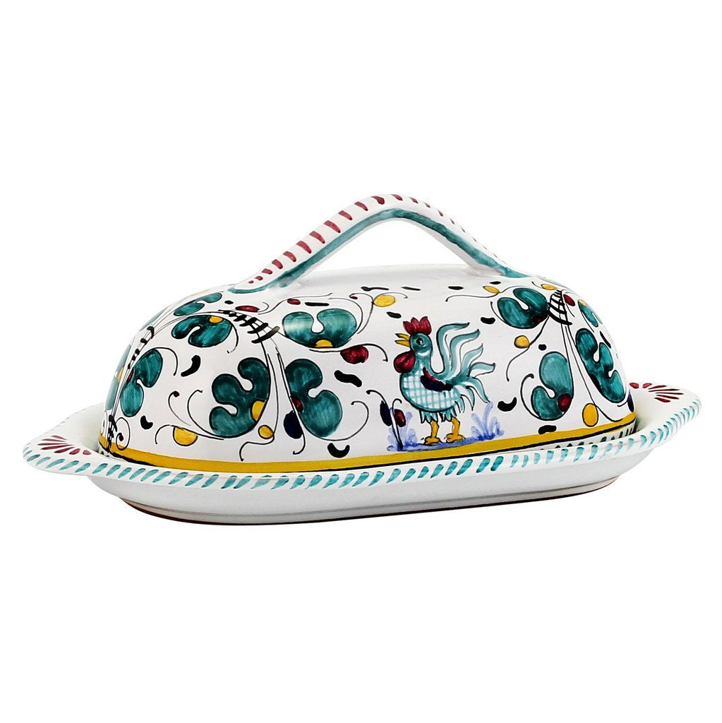 ORVIETO VERDE: Butter Dish w cover