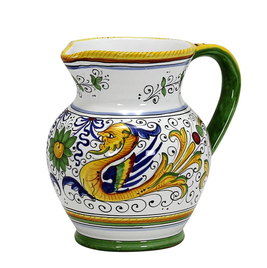 RAFFAELLESCO: Traditional Deruta Pitcher (1.25 Liters/40 Oz/5 Cups)