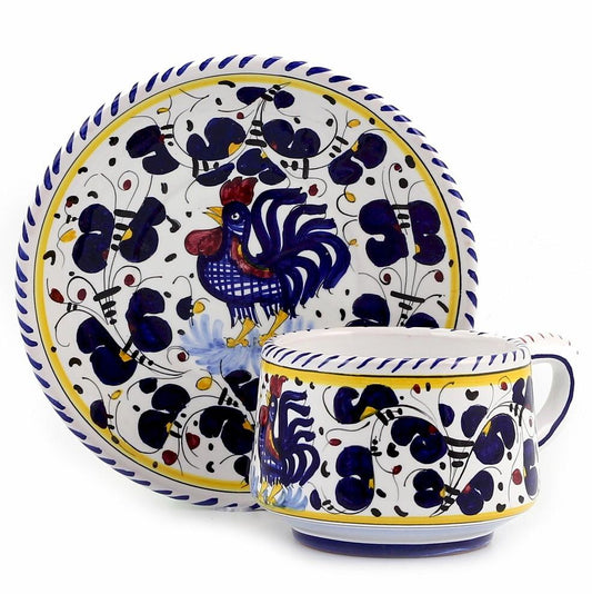 ORVIETO BLUE ROOSTER: Cup and Saucer