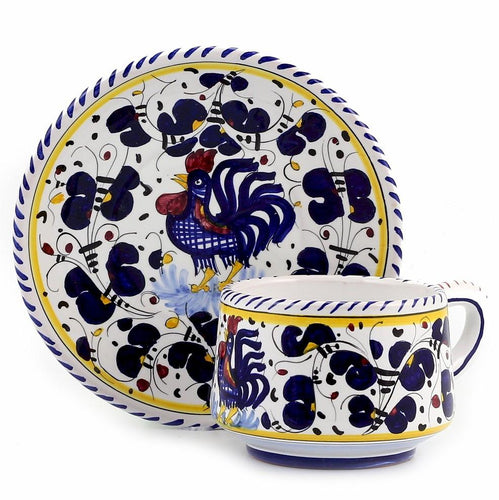 ORVIETO BLUE ROOSTER: Cup and Saucer