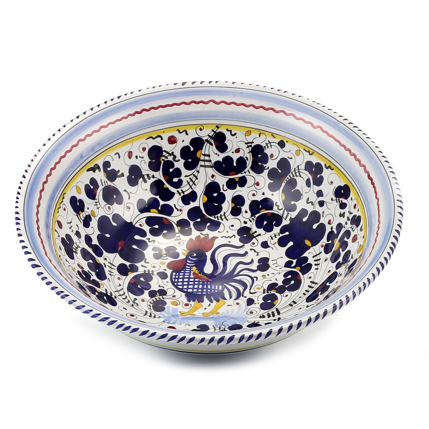 ORVIETO BLUE ROOSTER: Pasta Salad Serving Bowl Large