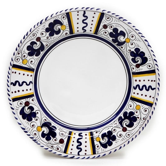 ORVIETO BLUE ROOSTER: Dinner Plate (White Center)