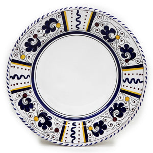 ORVIETO BLUE ROOSTER: Dinner Plate (White Center)