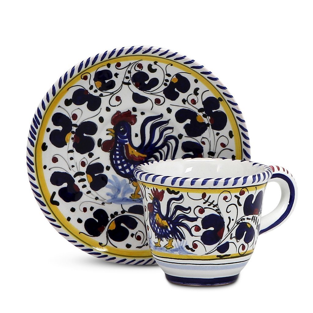 ORVIETO BLUE ROOSTER: Espresso cup and Saucer