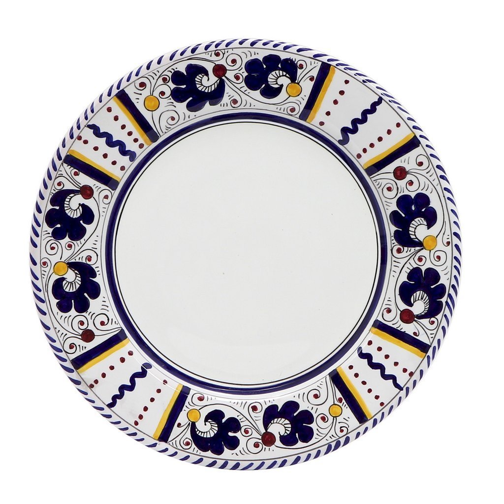 ORVIETO BLUE ROOSTER: Coupe Pasta Soup Bowl (White Center)