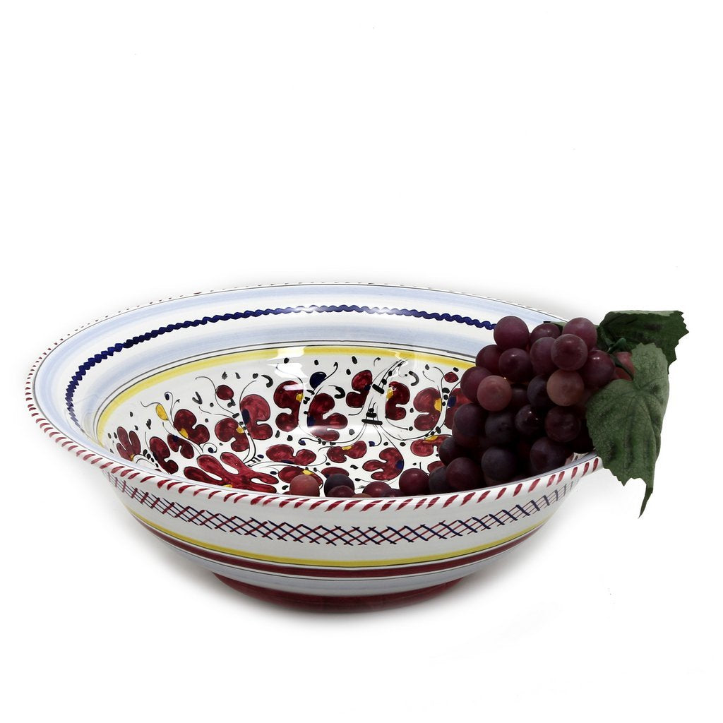 ORVIETO RED ROOSTER: Pasta Salad Serving Bowl Large