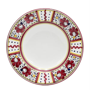 ORVIETO RED ROOSTER: Coupe Pasta Soup Bowl (White Center)