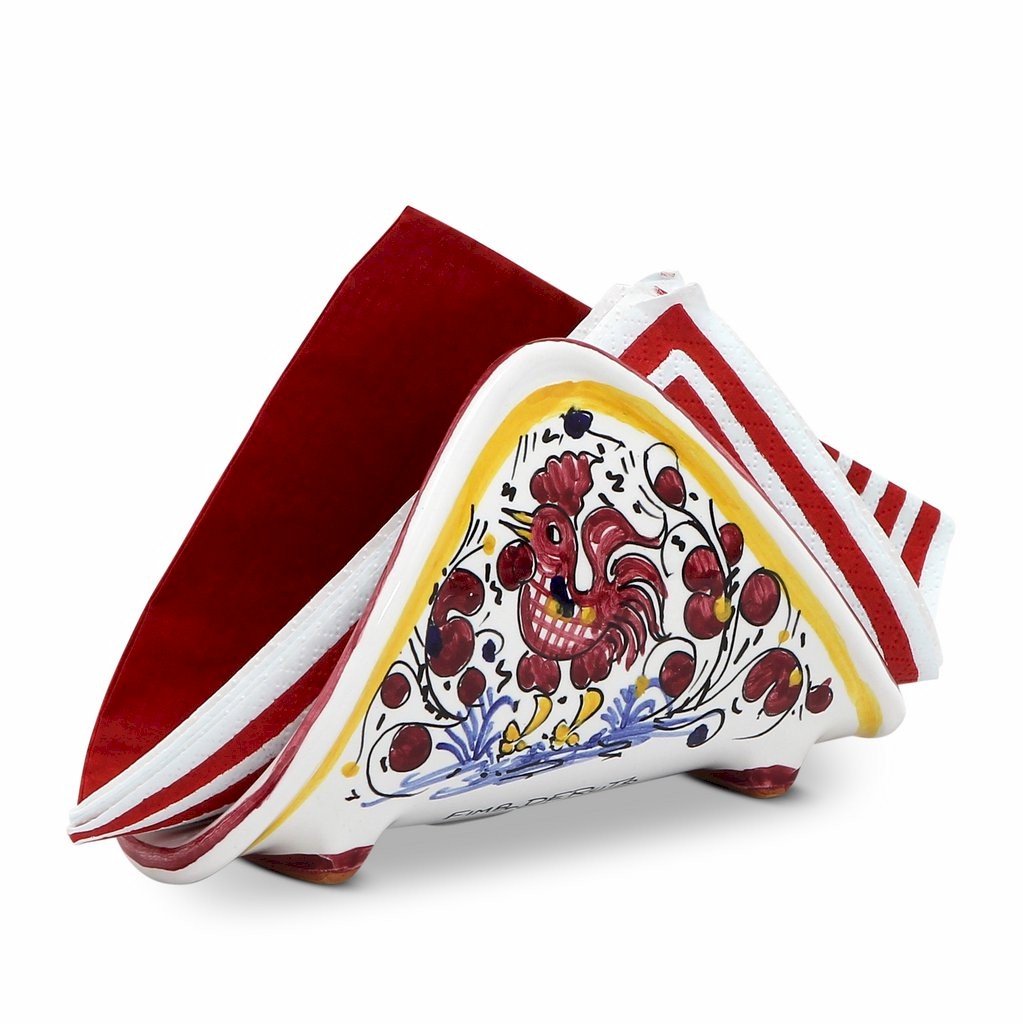 ORVIETO RED ROOSTER: Napkin Holder